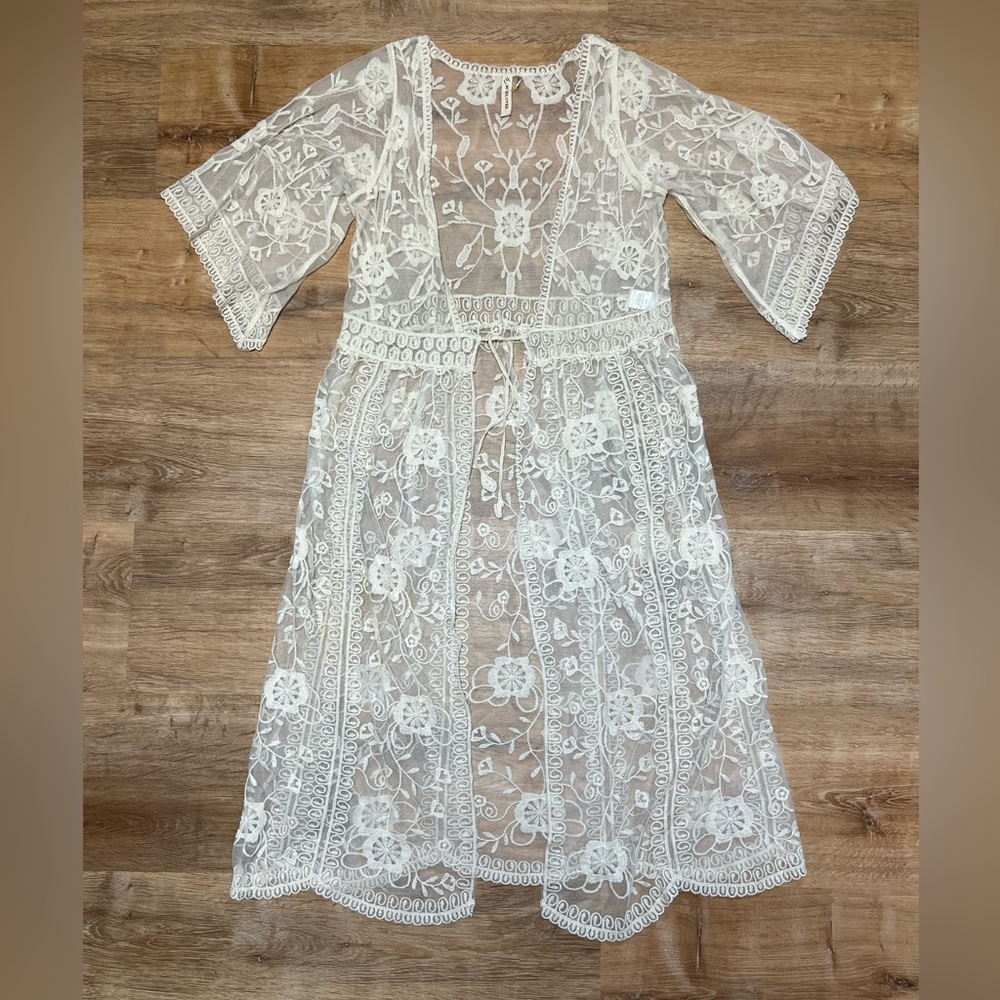 Boho lace sheer duster